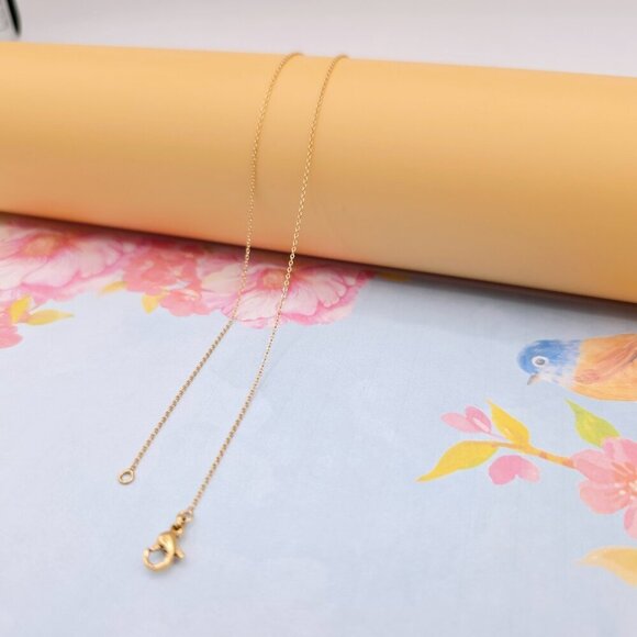 Simple Rose Gold Cable Chain Necklace, 24 Inch, Gold Plated Brass, XPNL0109 - Picture 10 of 12